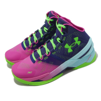 UNDER ARMOUR 籃球鞋 Curry 2 男鞋 粉紅 紫 支撐 極光 運動鞋 UA(3026052600)
