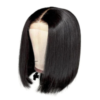 Short Bob Wig Black Bob Wig Artificial Hair Straight Lace Wigs Hair Frontal Glueless Baby Hair for W