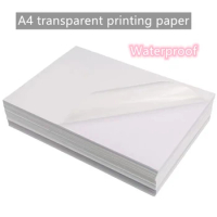 10/50pcs Waterproof sticker paper A4 Laser Inkjet Printer Paper White Glossy Transparent Self Adhesive Sticker Label Copy Paper