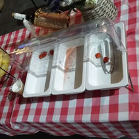 自助餐盤分格展示盤塑料帶蓋涼菜水果蛋糕點心試吃盤透明罩冷餐盤