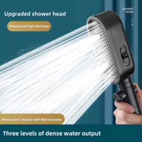 High Pressure Large Flow Shower Head With Filter 3 Modes Water Saving Massage Spray Nozzle Rainfall Shower Bathroom Accessories