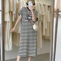 Váy suông đầm bầu KẺ ZIP mềm mại xinh xắn cá tính năng đông V74