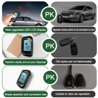 2 Way Car Alarm System+ Engine Start LCD Remote Control Key keychain StarLine MP728S