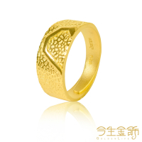 今生金飾 鑽石心男戒 黃金戒指