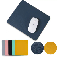 Square Leather Mouse Pad Small Pad Solid Color Office Desk Pad Laptop Tablet Leather Pad Girls Gamin