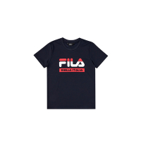 FILA KIDS 童吸濕排汗短袖上衣-丈青 1TEX-4906-NV