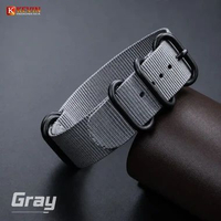 KEVIN ZULU Tali Strap Jam Tangan Casio AMW-880 Series 22mm Black Metal Buckle Gray