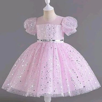 DRESS PESTA ANAK USIA 3-7 TAHUN MOTIF BINTANG ELEGANT PREMIUM dengan Desain Menggemaskan dan Bahan B