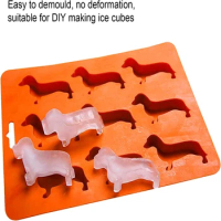 Cute Dachshund Dog Shaped Silicone Ice Cube Mold And Tray For Drink Ice Maker Candy Chocolate Biscuit Fondant Cupcake Cake Decor