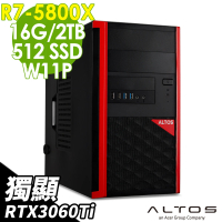 Acer 宏碁 R7 Quadro RTX3060Ti繪圖工作站(Altos P15F7/R7-5800X/16G/512SSD+2TB HDD/RTX3060Ti-8G/W11)