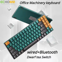 ECHOME Mechanical Keyboard 89keys Wireless Bluetooth Portable Keyboard for Office Dwarf Tea Switch Backlight Keyboard for Laptop