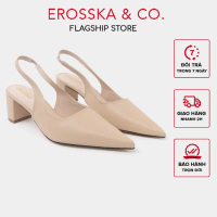 Erosska - Giày cao gót  thời trang mũi nhọn phối dây hở gót cao 5cm - EH015