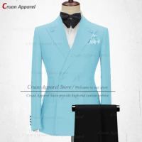 20 Colors Formal Orange Men Suits Set Slim Fit Wedding Groom Best Man Tuxedo Tailor-made Luxury Business Blazer with Pants 2Pcs
