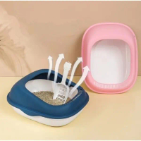 พร้อมส่งจากไทย In - Cute Whale-Shaped Cat Litter Box, es with a Sand Scoop.