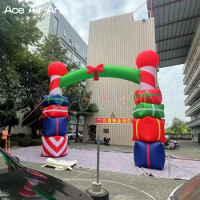 8mW Beautiful Inflatable Christmas Arch Entrance Archway Gantry with Festival Gift Box for Outdoor Event Decorations