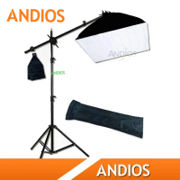 Studio Lighting Boom Arm Kit Set Softbox Stand Lightbox Cahaya Atas LightBox Soft Box Live Pro Lampu