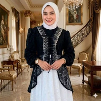 outer atasan wanita brukat kanaya outer brukat XL/XXL merah