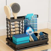 Soap Sponge Wipe Holder Household Supplies Kitchen Sink Organizer with Removable Drain Tray Kitchen Sink