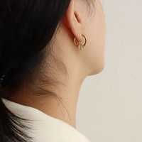 法式輕奢｜鑲鑽幾何｜簡約耳環｜鈦鋼電鍍｜18K 金｜百搭項鍊｜飾品套組｜女款首飾｜氣質百搭｜通勤飾品｜精致耳飾｜項鍊耳環套裝｜不掉色飾品