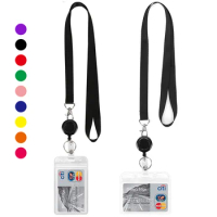 Name Card Holder Keychain Staff Accessories Badges Set Lanyard ID Card Holder Neck Strap Business Card Holde Key Holder Landyard