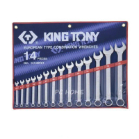 【KING TONY 金統立】專業級工具 14件式 複合扳手組 梅開扳手 10~32 mm(KT1214MR01)