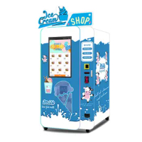 Automatic Soft Ice Cream Vending Machine 15S Rapid Dispensing 100 Cups Ice Cream Fully Vending Machine 15L For Shop Mall 3000w
