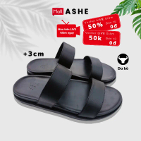 Dép da Sandal quai ngang ASHE nam nữ - Quai da 3 lớp tăng cường siêu bền dép mẹ chiều cao gấu bông c