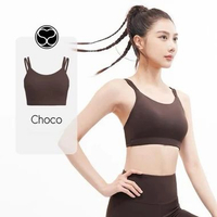 Elena Double Strap Sports Bra BH Olahraga Yoga Pilates Tennis Padel M Elena Choco