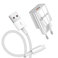 Meizu M3s M10 M8 HTC U11 Phone Charger 18W 3A Fast USB Plug Adapter Type C Micro Charge Cable For Sony Xperia 1 10 II L4 XA2 XZ3
