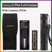 Convoy S2 Plus With Luminus SST40 LED Portable Flashlight With 4-MODES 12-GROUPS Modes For Outdoor Camping SMO Torch Flashlight