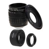 FUJIAN 35mm F1.7 CCTV Lens + C-NEX Mount + Lens Hood + Macro Ring for SONY E Mount A6500 A6300 A6000 NEX6 NEX7 NEX3 NEX5 NEX5T