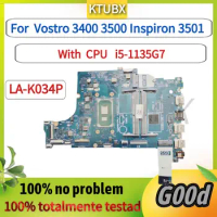 LA-K034P.For Dell Vostro 3400 3500 Inspiron 3501 Laptop Motherboard.With CPU I5-1135G7.CN-0XGX0C 0XGX0C XGX0C CN-0GGCMJ 0GGCMJ