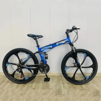 Mtbgoo factory cheap price steel frame blue 26 inch 21 speed mtb bike 29 inch full suspension folding mountain bike