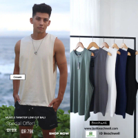 Tanktop Pria MODEL SEWLESS LOW CUT Singlet Polos Premium/Muscle Tank