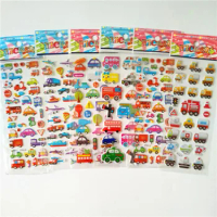 6pcs The Little Bus Sticker for Kids Laptop Decal Fridge Skateboard Doodle Toy Bubble Anime Tayo Car Plane Gun Stickers