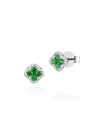 mori Clover emerald earrings
