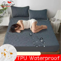 Quilted Waterproof Mattress Cover 160x200cm 180x200cm King Size Quilted Bed Sheet Queen Size Mattress Protector for Double Bed