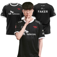 2023 League Of Legends World Finals SKT T1 T Shirt LOL Games Esports Team Uniform T-shirt MSI Faker 