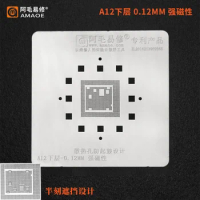 Amaoe A12 BGA Reballing Stencil for IPHONE A12 CPU IC Chip Tin Planting Soldering Net 0.12MM Thickness With Magnetic