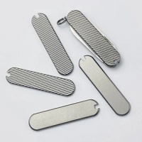 1 Pair Titanium Alloy Folding Knife Handle Scales Grip Patch for 58MM Victorinox Swiss Army Knives Shank DIY Make Accessories