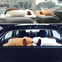 可愛車載后窗去味除甲醛碳包汽車抱枕一對車內后窗裝飾擺件布娃