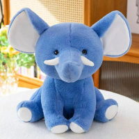 Anak Patung Gajah Mainan Mewah, Comel dan Boneka, Haiwan Boneka, Sesuai untuk Tidur, Hadiah Hari Jad
