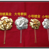 Gold Plated Cloisonne Hair Stick Pure 999 Fine Silver Pure Handmade Wire Inlay Artwork Miao Hair Accessories