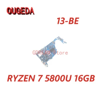 OUGEDA M52827-601 For HP Pavilion AERO 13-BE Laptop Motherboard ZURG 1.1 203016-1 213130-1 RYZEN 7 5800U 16GB Mainboard