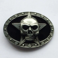 Skull on Star With Pewter Belt Buckle