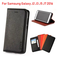 For Samsung Galaxy J2 J3 J5 J7 2016 case Luxury Flip cover Vintage Leather with Card Slot Without magnets funda coque for J3 J7