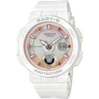 CASIO 卡西歐 Baby-G 海洋渡假 霓虹手錶 母親節送禮推薦-白 BGA-250-7A2