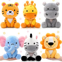 6 Pcs Small Stuffed Safari Animals Bulk 7 Inch Jungle Animals Stuffed Toys Adorable Plush Lion Zebra