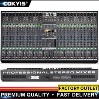 Professional Premium Quality 24 Channel Mixer USB Bluetooth Advanced Analog 199dsp Effects Mixing Console Sound Meter
