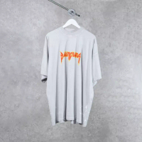 BALENCIAGA Kaos BALENCIAGA BOXING LOGO RED GREY TSHIRT 100% ORIGINAL